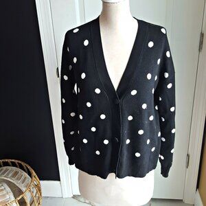 MARLED POLKA DOT CARDIGAN SWEATER SZ M